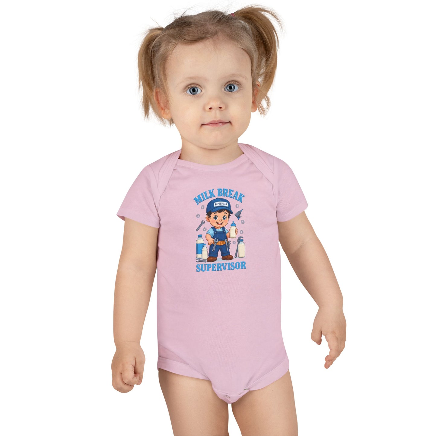 Milk Break Supervisor Onesie -Pink