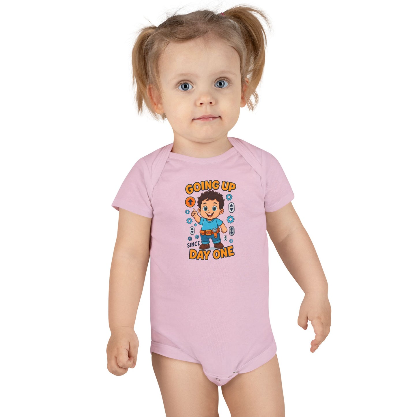Going Up Since Day One - Cute Baby Onesie - Pink