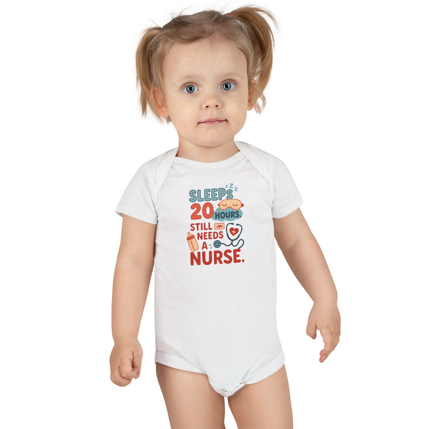 Adorable Nurse Design Baby Onesie - White