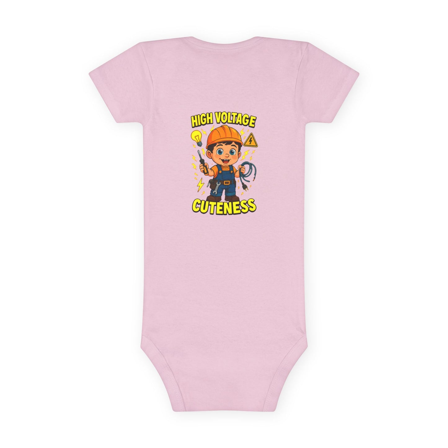High Voltage Cuteness Baby Onesie-Pink