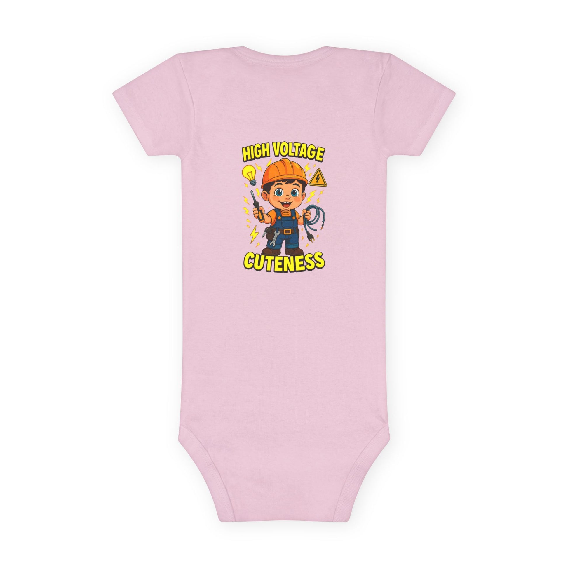 High Voltage Cuteness Baby Onesie-Pink