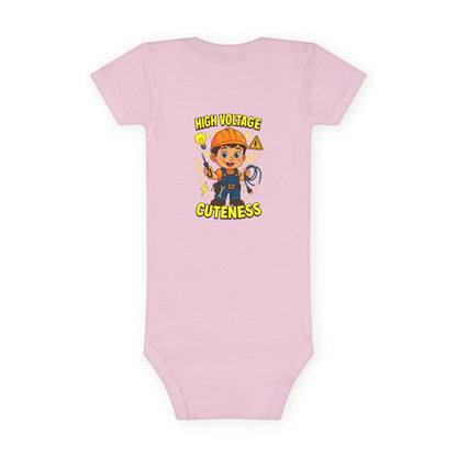 High Voltage Cuteness Baby Onesie-Pink