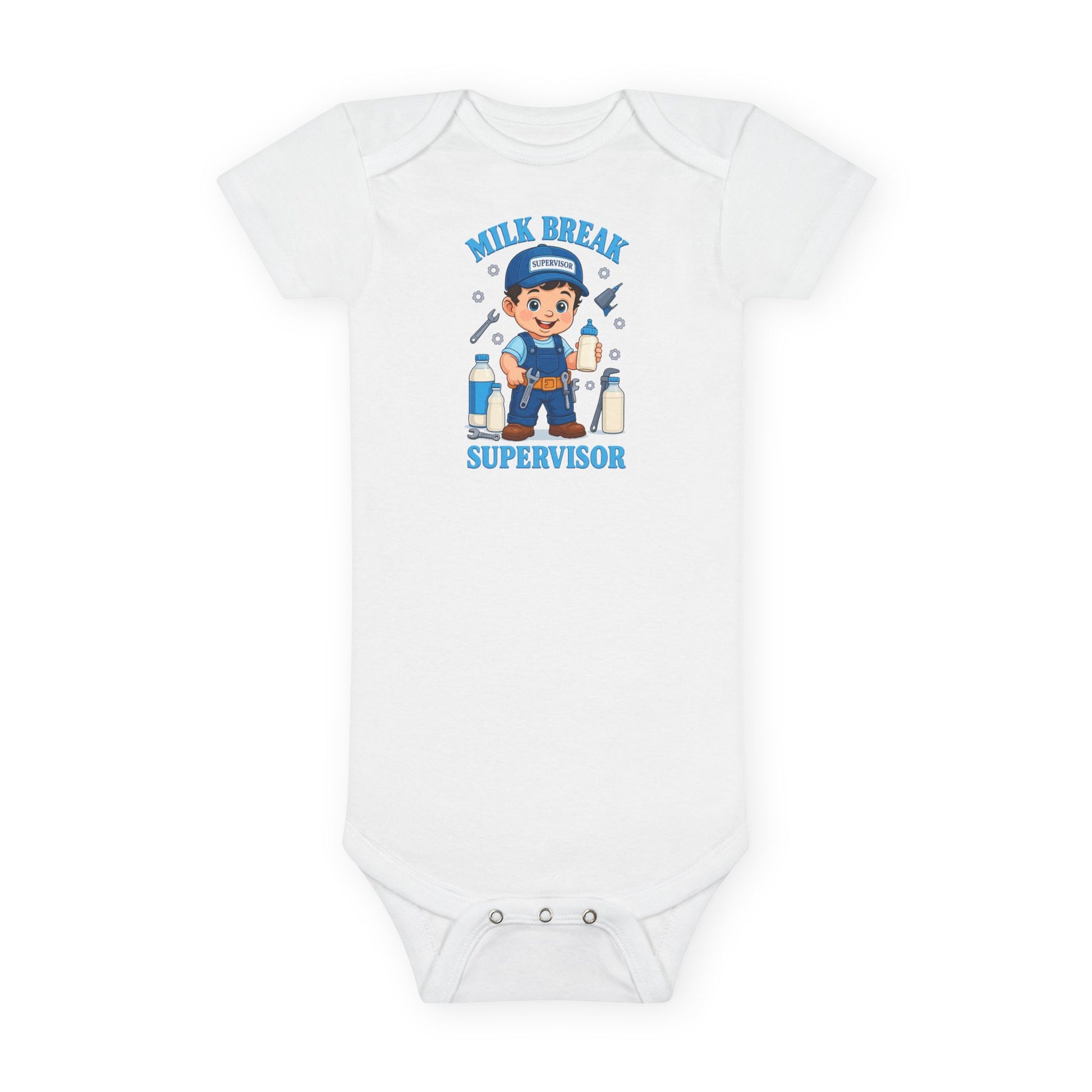 Milk Break Supervisor Onesie - White
