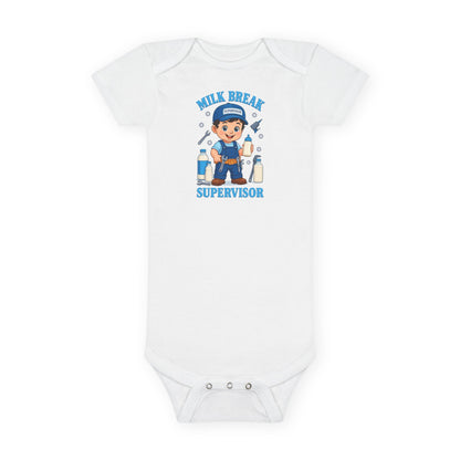 Milk Break Supervisor Onesie - White
