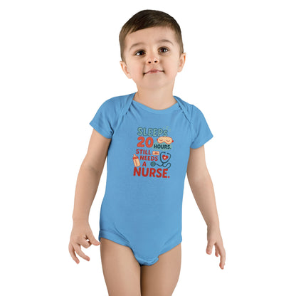 Adorable Nurse Design Baby Onesie - Blue