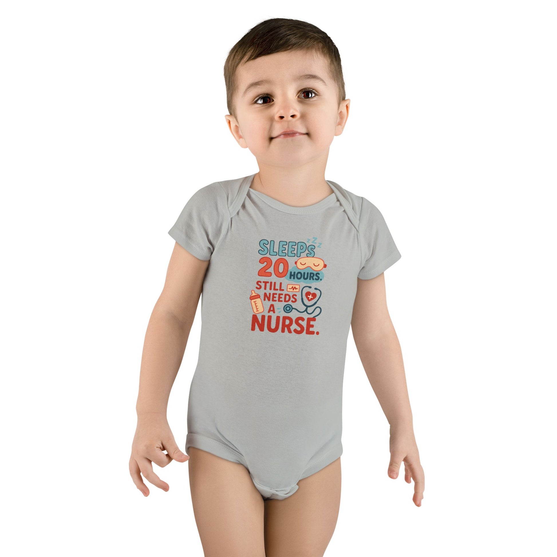 Adorable Nurse Design Baby Onesie - Grey