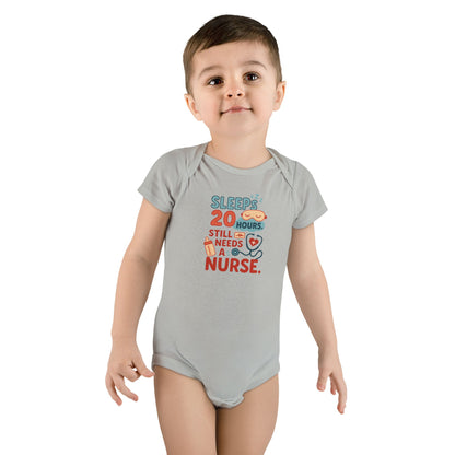 Adorable Nurse Design Baby Onesie - Grey