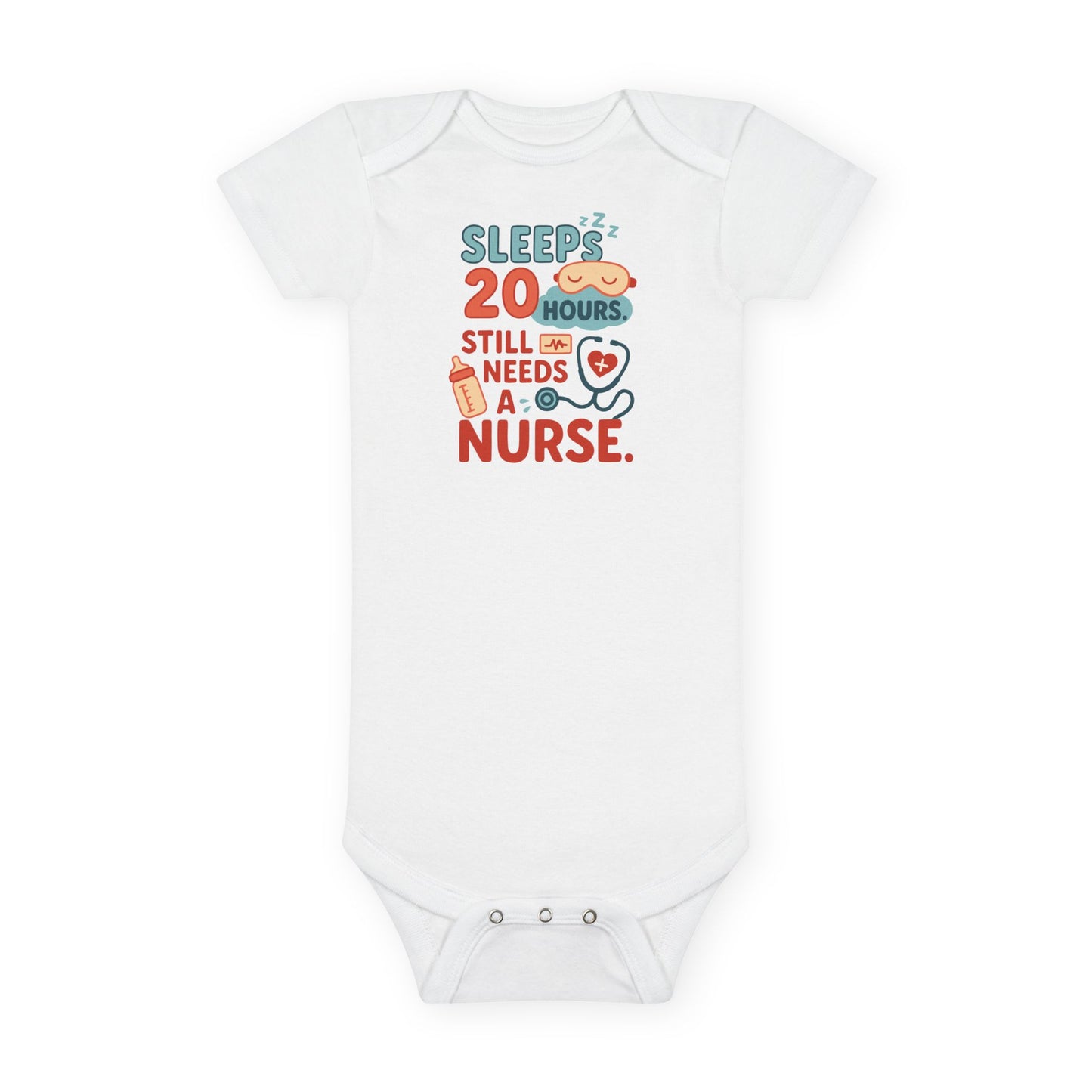 Adorable Nurse Design Baby Onesie - White