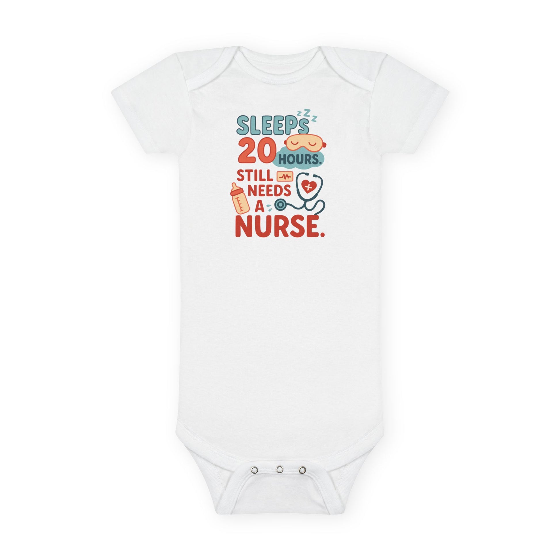 Adorable Nurse Design Baby Onesie - White