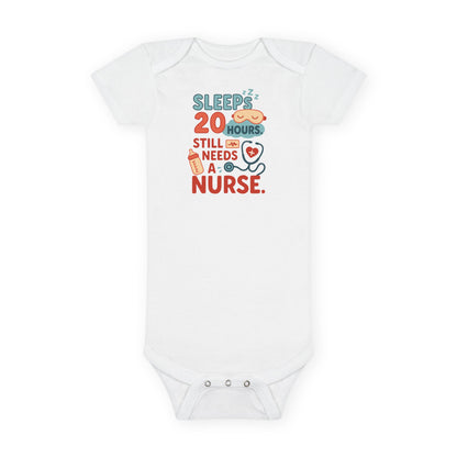 Adorable Nurse Design Baby Onesie - White
