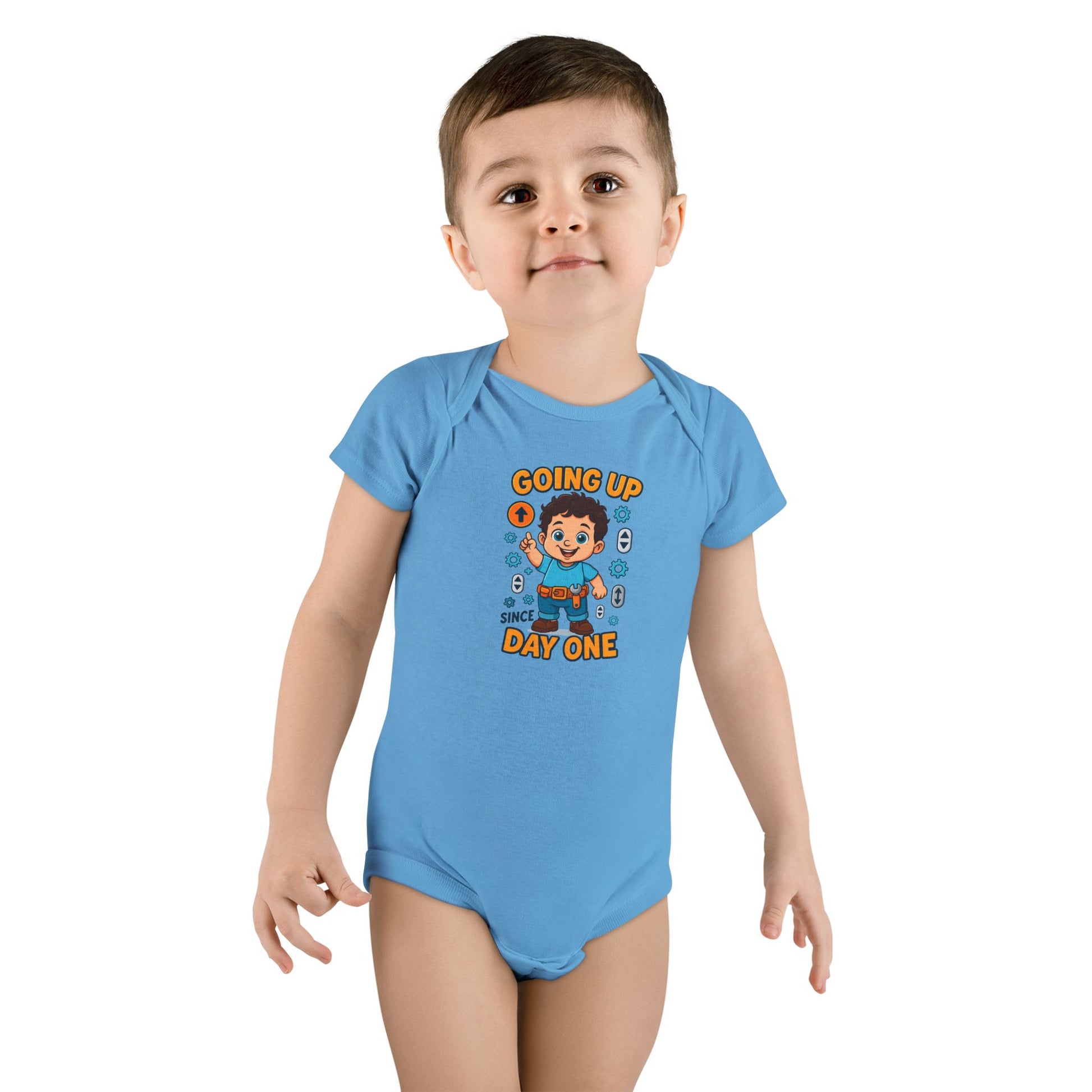 Going Up Since Day One - Cute Baby Onesie -Blue