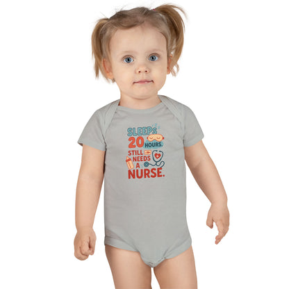 Adorable Nurse Design Baby Onesie - Grey